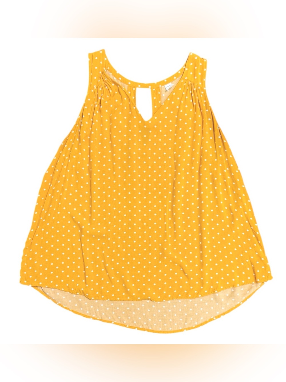 Old Navy Yellow Polka Dot Sleeveless Keyhole Tank size XL